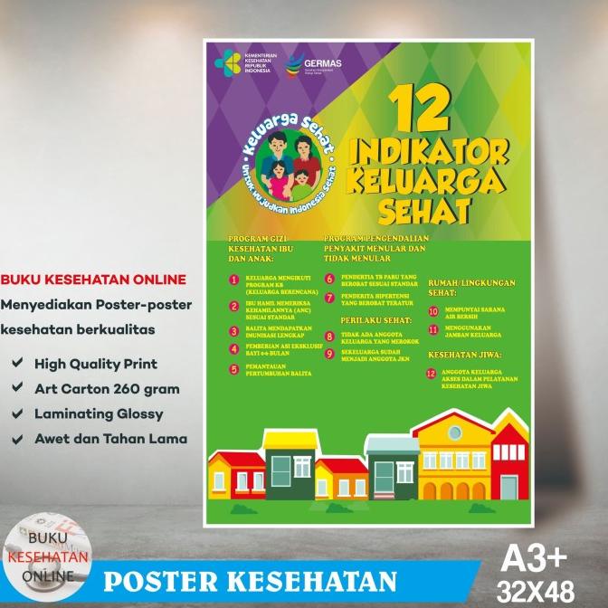 Jual Poster Kesehatan 12 Indikator Keluarga Sehat (B) - Laminating ...