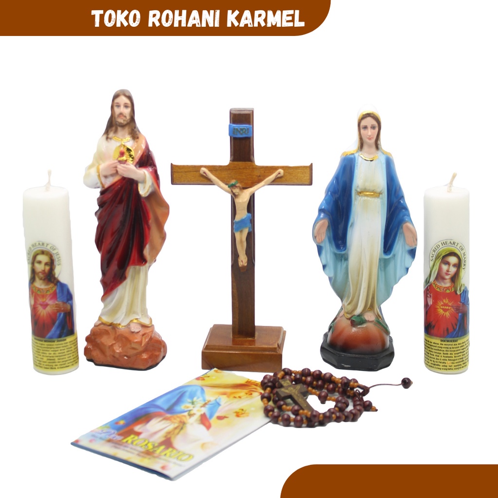 Jual Set Doa Katolik/Patung Maria/Patung Yesus/Tempat lilin/Taplak misa di  Seller Hariya Store - Kalibata, Kota Jakarta Selatan