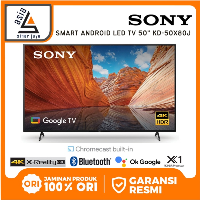 Jual SONY Bravia X80J 4K HDR 50 Inch Smart TV KD50X80J Original