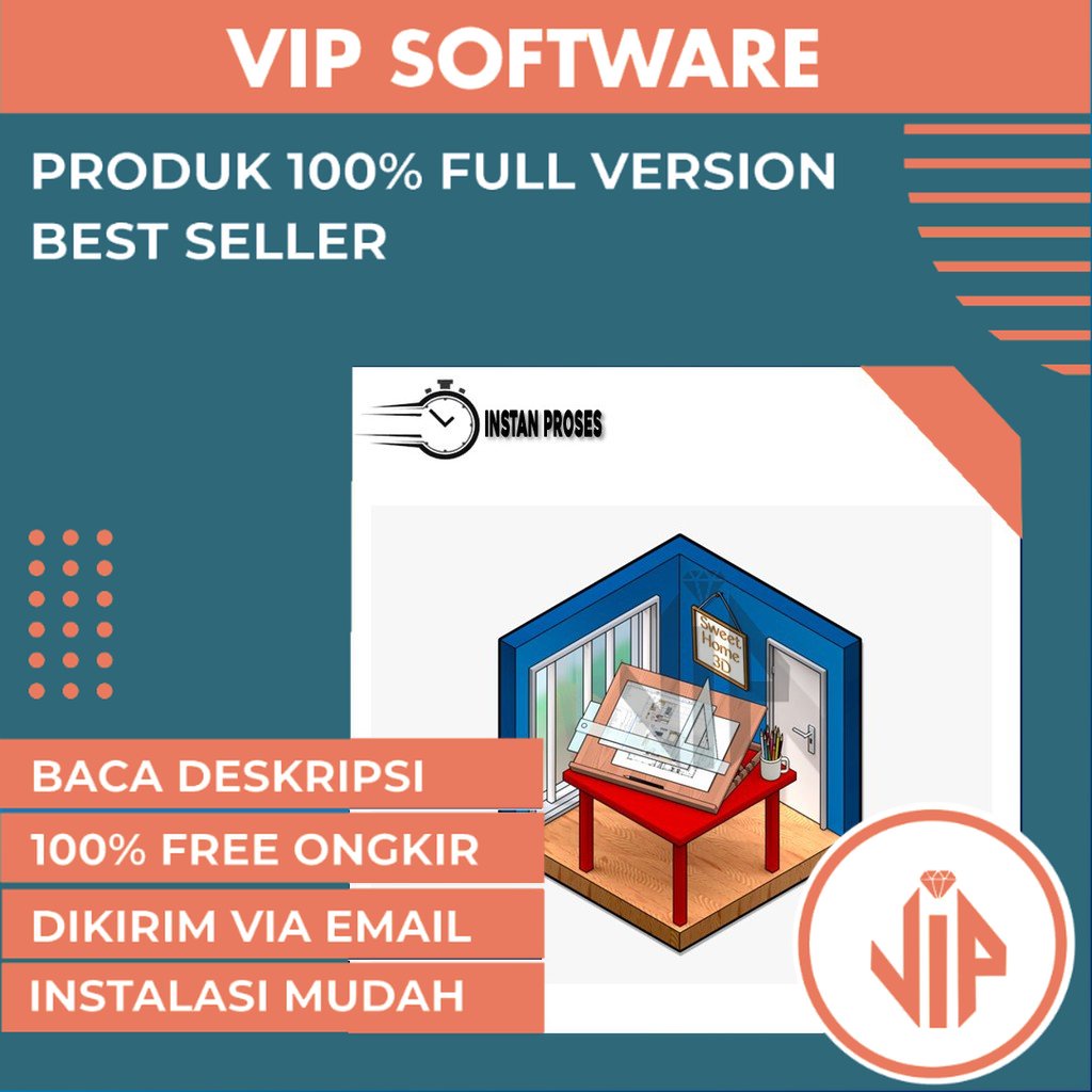SWEET HOME 3D 2022 Pro | Arsitektur Design Interior Komputer DVD Laptop Grafis