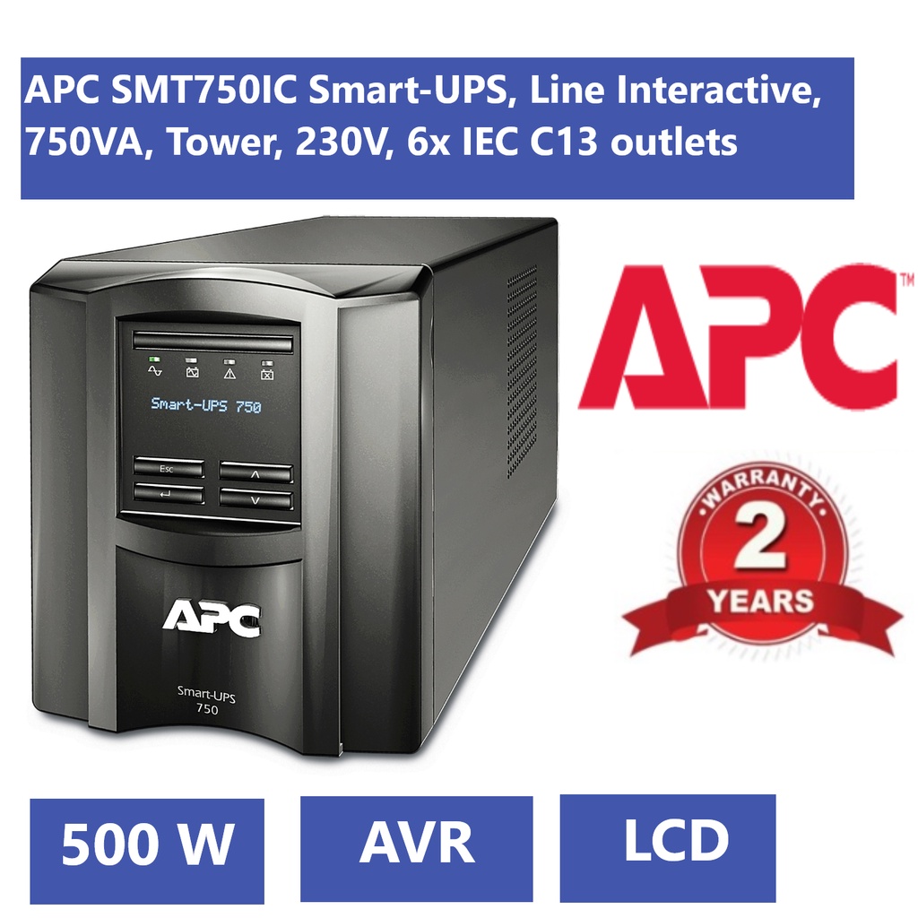 Jual APC SMT750IC SmartUPS, Line Interactive, 750VA, Tower, 230V