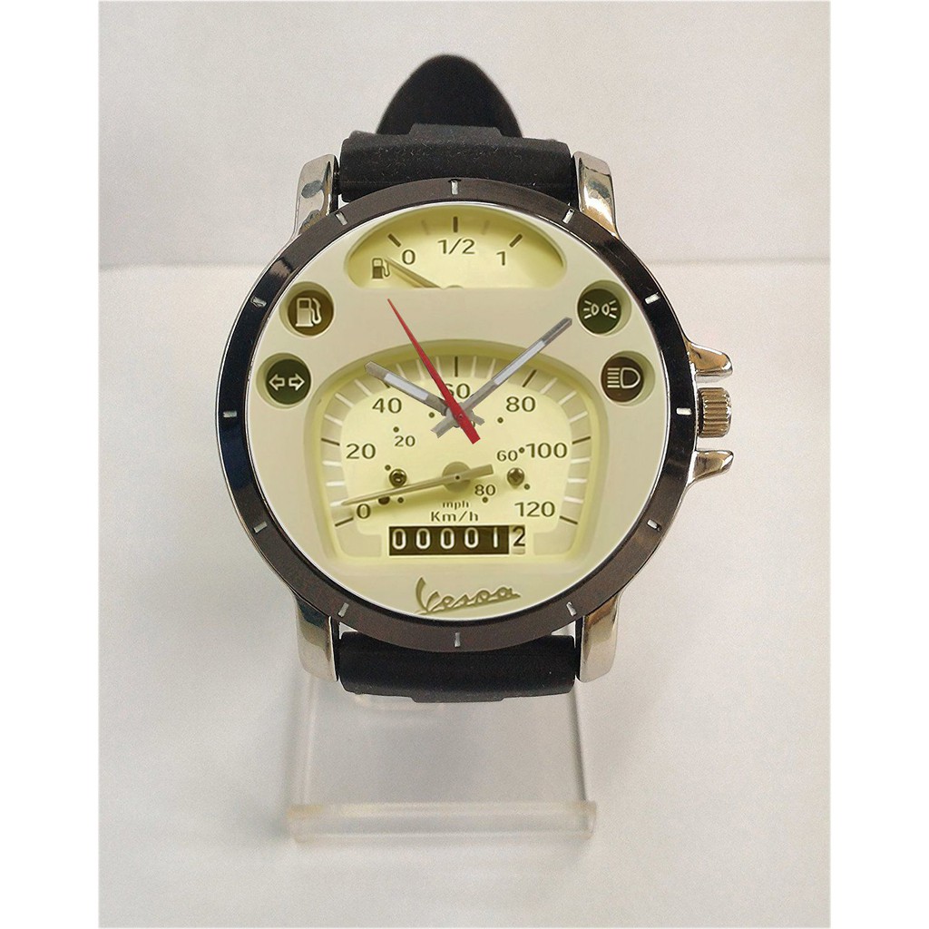 Jual Jam Tangan Pria dan Wanita Rubber Custom Spidometer Vespa PX Art ...