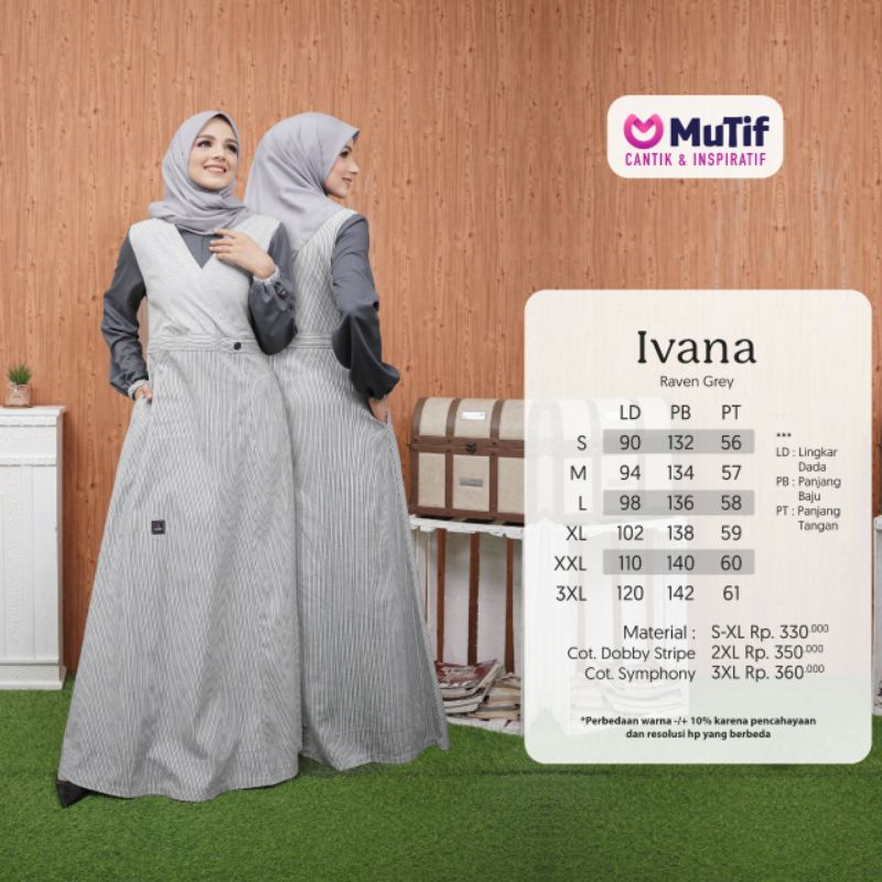 Jual Baju Muslim Mutif Ivana Raven Grey Mutif Ivana Rose Dawn Gamis