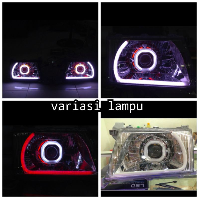 Jual Headlamp Custom Pprojector Aes Kijang Kapsul Lgx Berikut Alis Bisa Sein Shopee