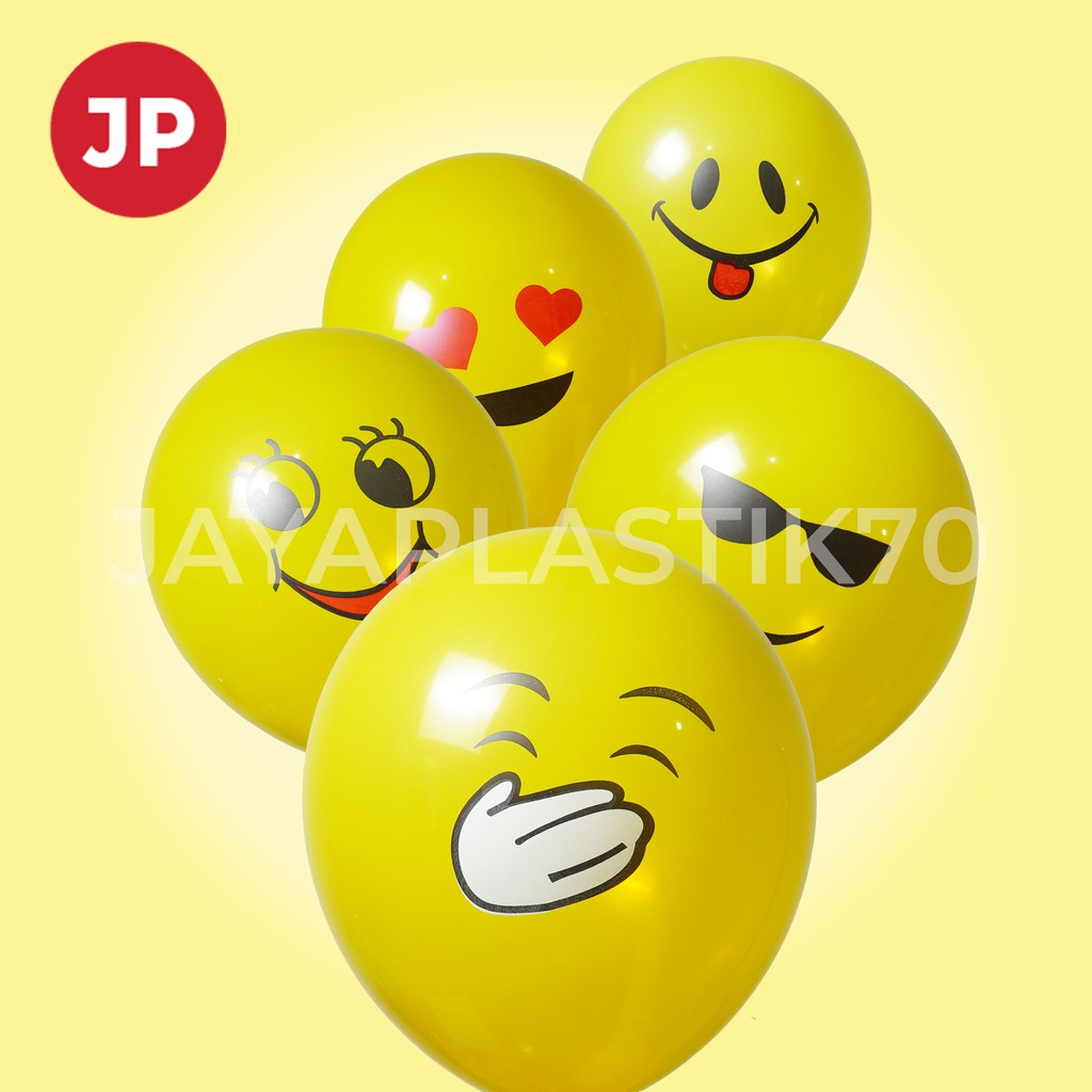 Jual Balon Latex Motif Emoji 12 12 Inch Isi 10pcs Pack Balon