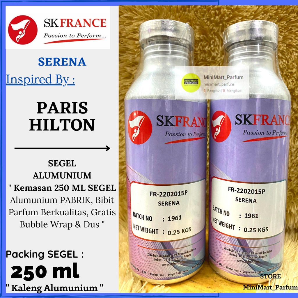 Jual SERENA AROMA PARIS HILTON 250 ML SEGEL ALUMUNIUM SK FRANCE