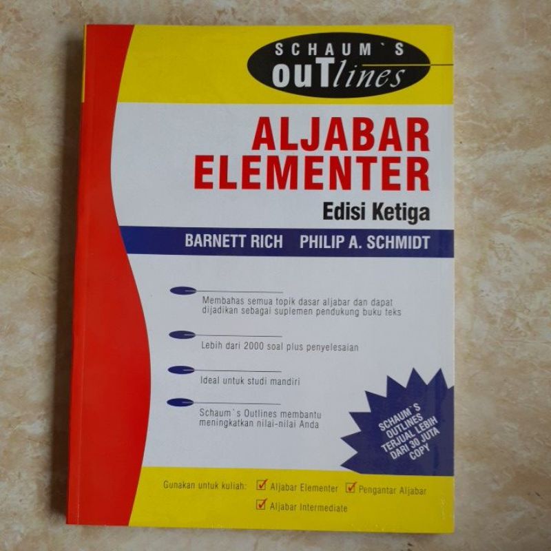 Jual original schaums outlines aljabar elementer shopee indonesia