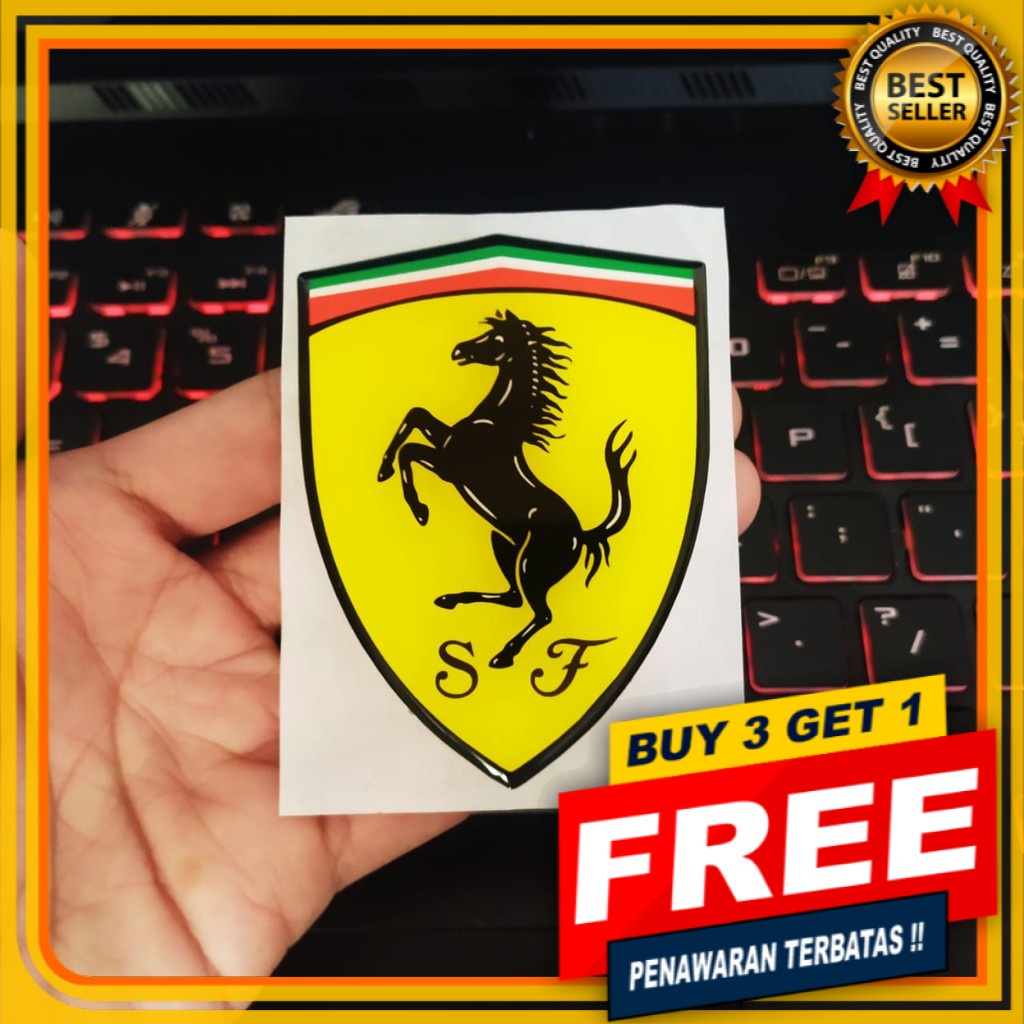 Jual FERRARI BESAR EMBLEM STIKER OUTDOOR STIKER EMBLEM LENTUR AKSESORIS ...