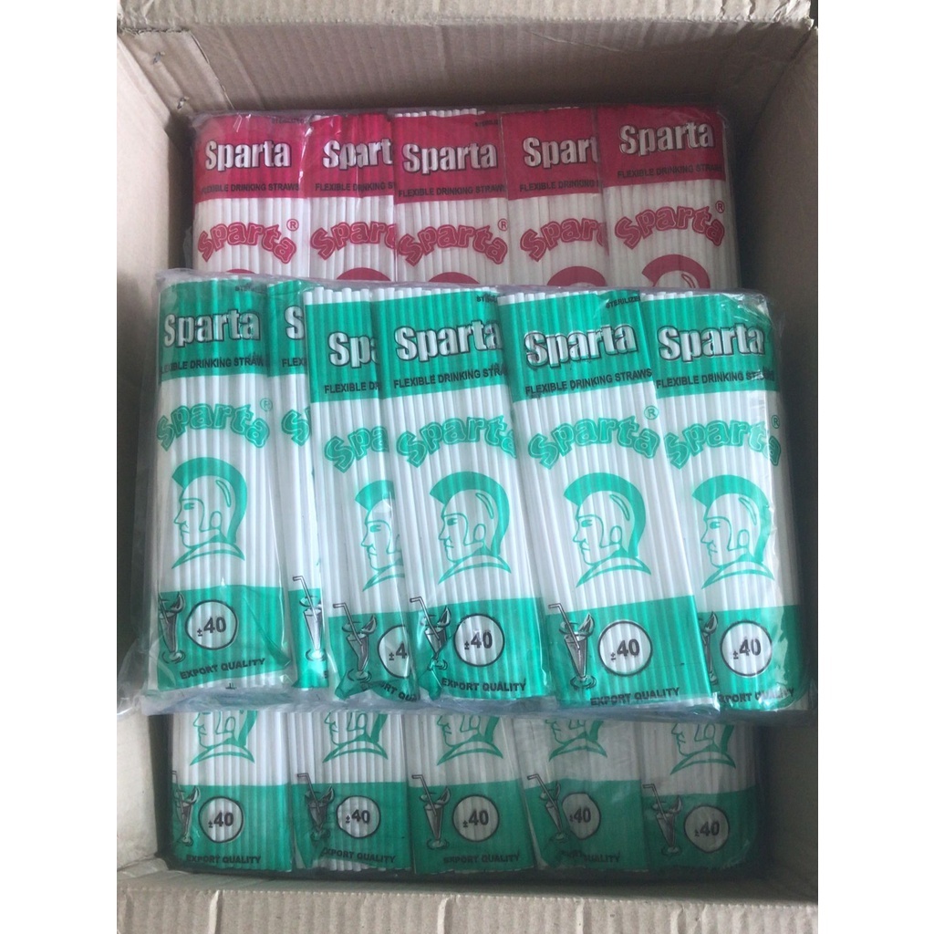 Jual Sparta 40S Putih 20 Gram Sedotan Es Teh Plastik Putih Tekuk 20