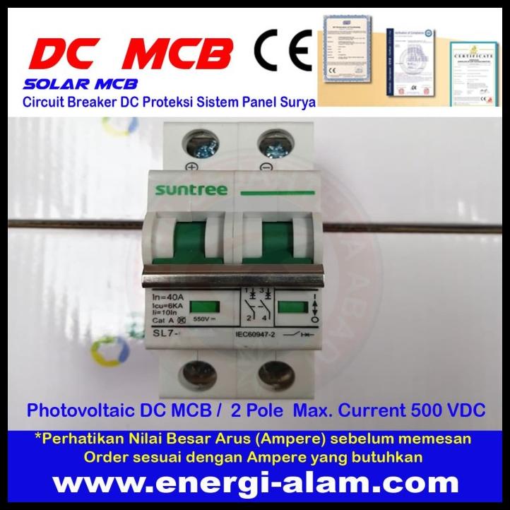 Jual 63A 2 Pole 550V Dc Pv Mcb Solar Mini Circuit Breaker Pv Panel ...