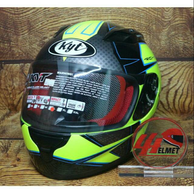 Jual KYT RC7 SERI 16 YELLOW FLUO GUNMETAL BLACK Helm Full Face, Helm ...