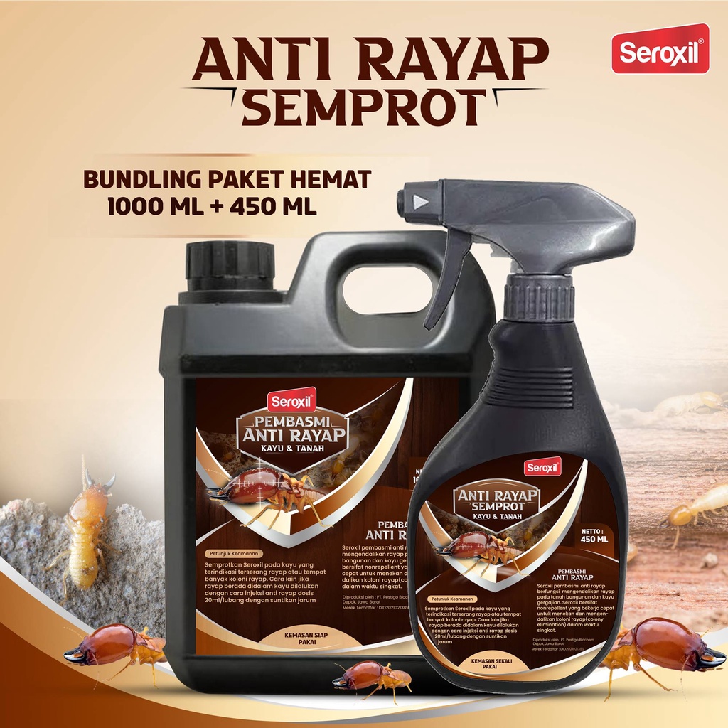 Jual Paket Racun Pembasmi Anti Rayap Kayu Tanah Semprot Ampuh 1 Liter