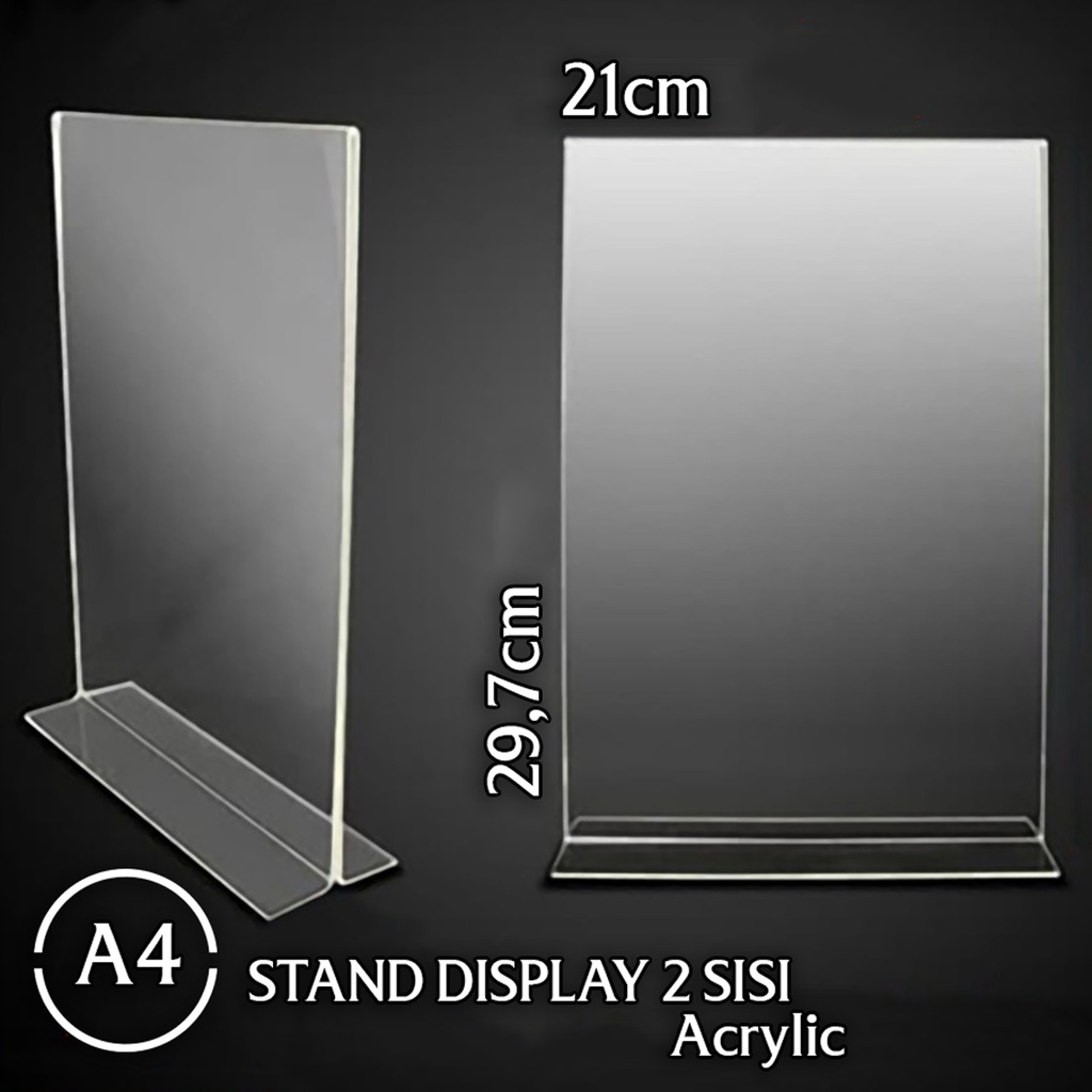 Jual Tent Card Acrylic Display A4 Potrait / Stand Akrilik Tent Holder