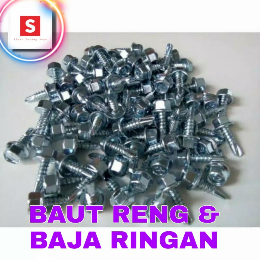 Jual Baut Roofing Baja Ringan 10x19 (100 pc / Bungkus ) | Shopee Indonesia