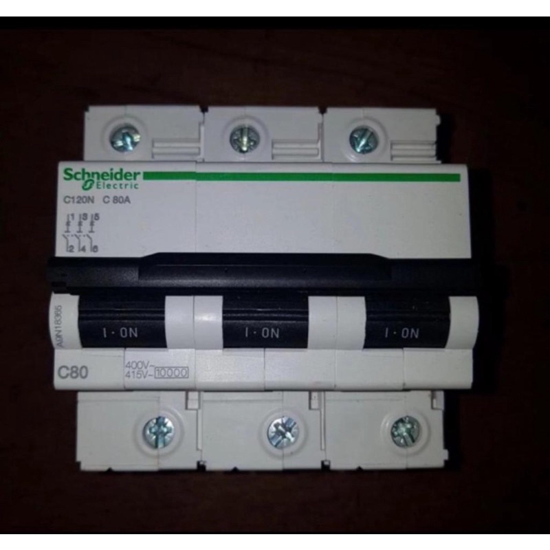Disjoncteur 3P 80A C120N Disjoncteur Acti 9 C120N 3P 80A - 10000A 415V - Pour Rail DIN Protection électrique Courbe D