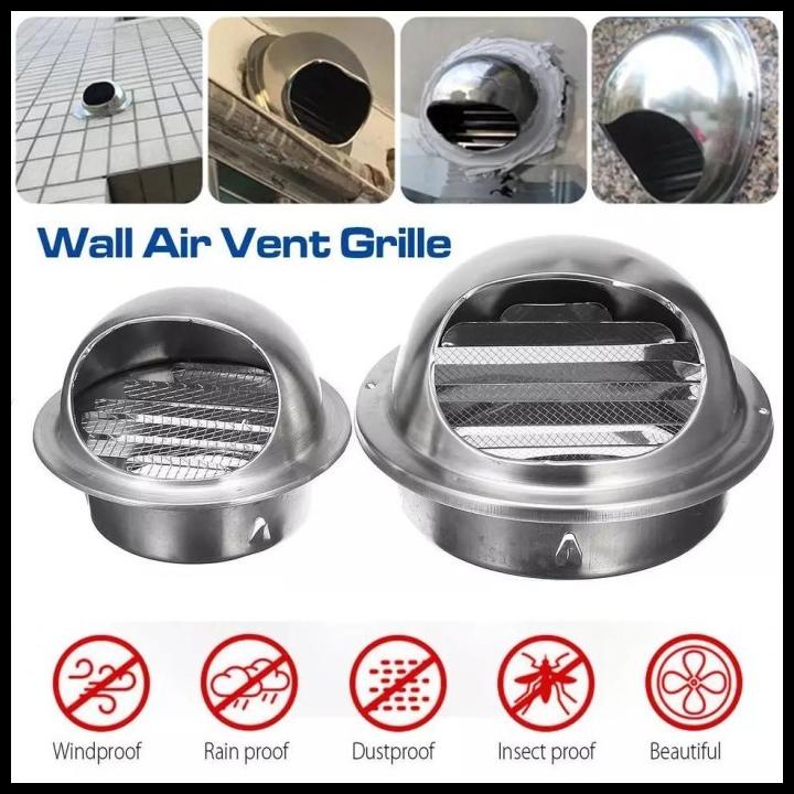 Jual Stainless Steel Wall Vent Cap Ducting Ventilation Exhaust Grille Mm Shopee Indonesia