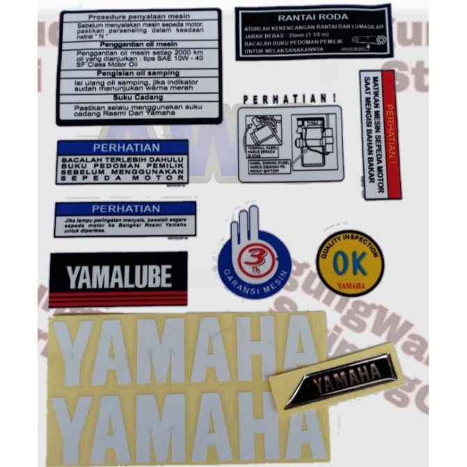 Jual STIKER SET WARNING PERHATIAN YAMAHA FIZ R GARANSI MESIN 3 TAHUN OK ...