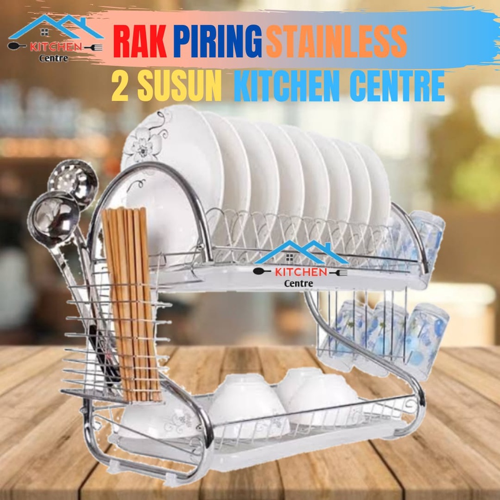Jual Rak Piring 2 Susun Tempat Pengeringan Rak Piring Minimalis Rak ...