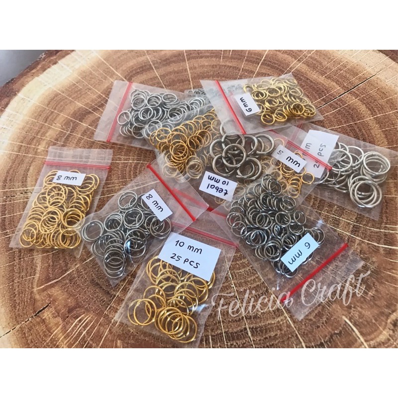 Jual 10gram. Jump ring nikel gold aneka ukuran | Shopee Indonesia