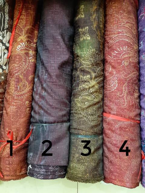 Jual Kain batik sutera asli jacguard emboss gold gradasi ombre | Shopee ...