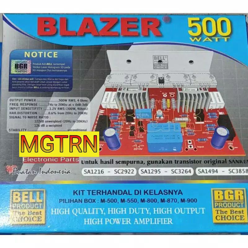 Jual Kit Power Amplifier Mono 500watt Blazer Bell {Tanpa Transistor