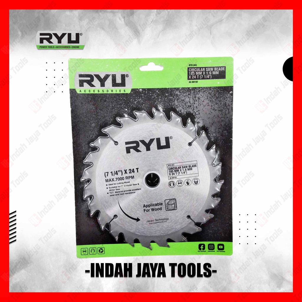Jual RYU 7 X 24T Circular Saw Blade - Mata Pisau Potong Gergaji Kayu ...