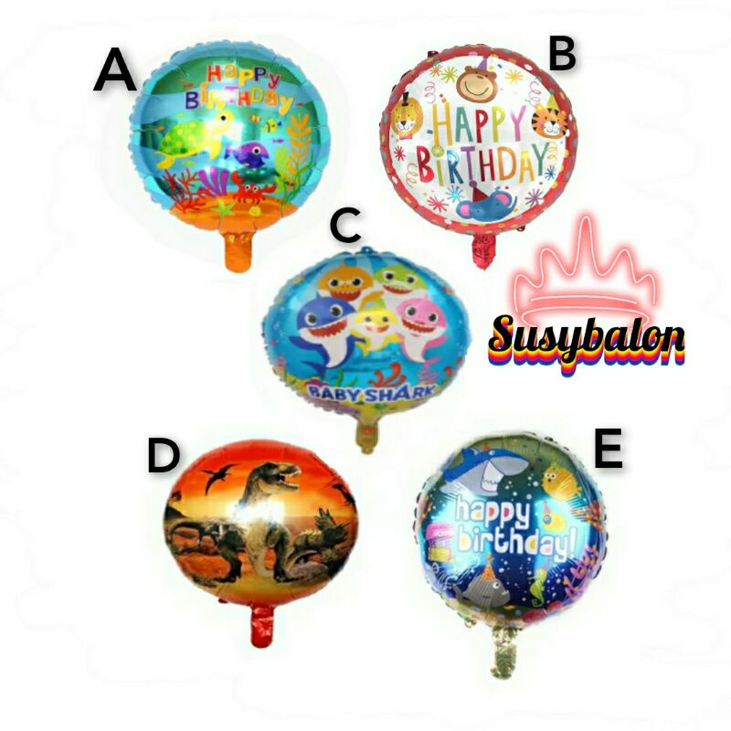 Jual Balon Foil Bulat Animal Balon Happy Birthday 