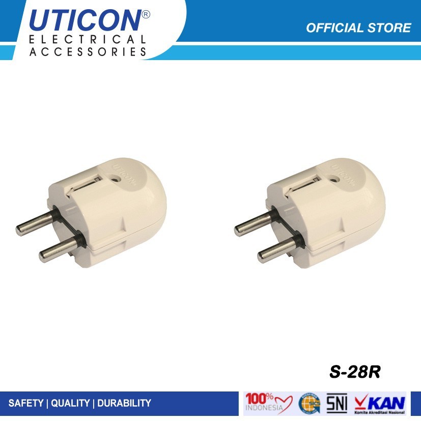 Jual Uticon Steker Arde Bulat S-28 / Colokan / Plug S28 Kuningan SNI ...