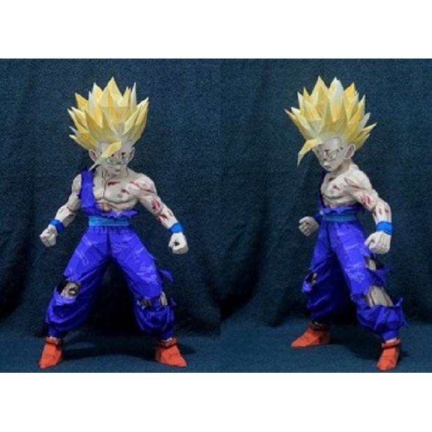 Jual DIY Papercraft pola Figure Dragon Ball SSJ Gohan Damage | Shopee ...