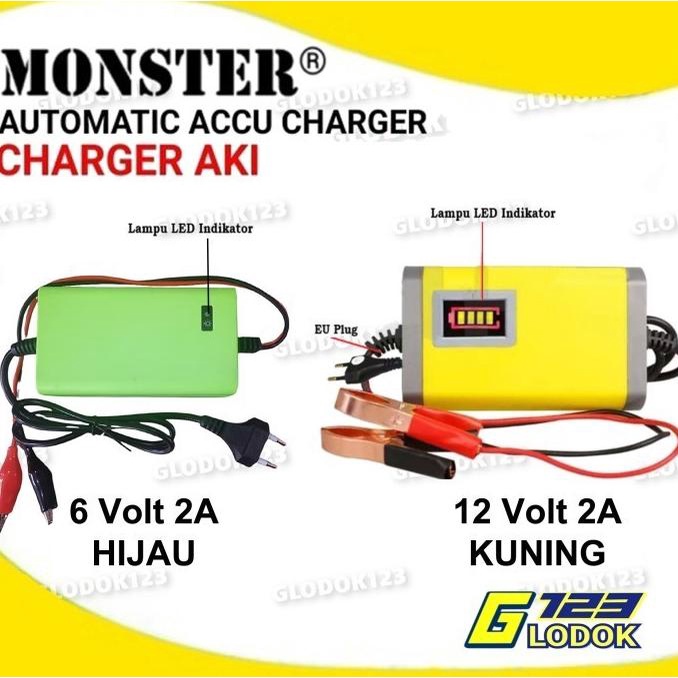 Jual Alat Cas Charger Aki Accu Kering Basah 6V 12V 24V 2A 6A Motor