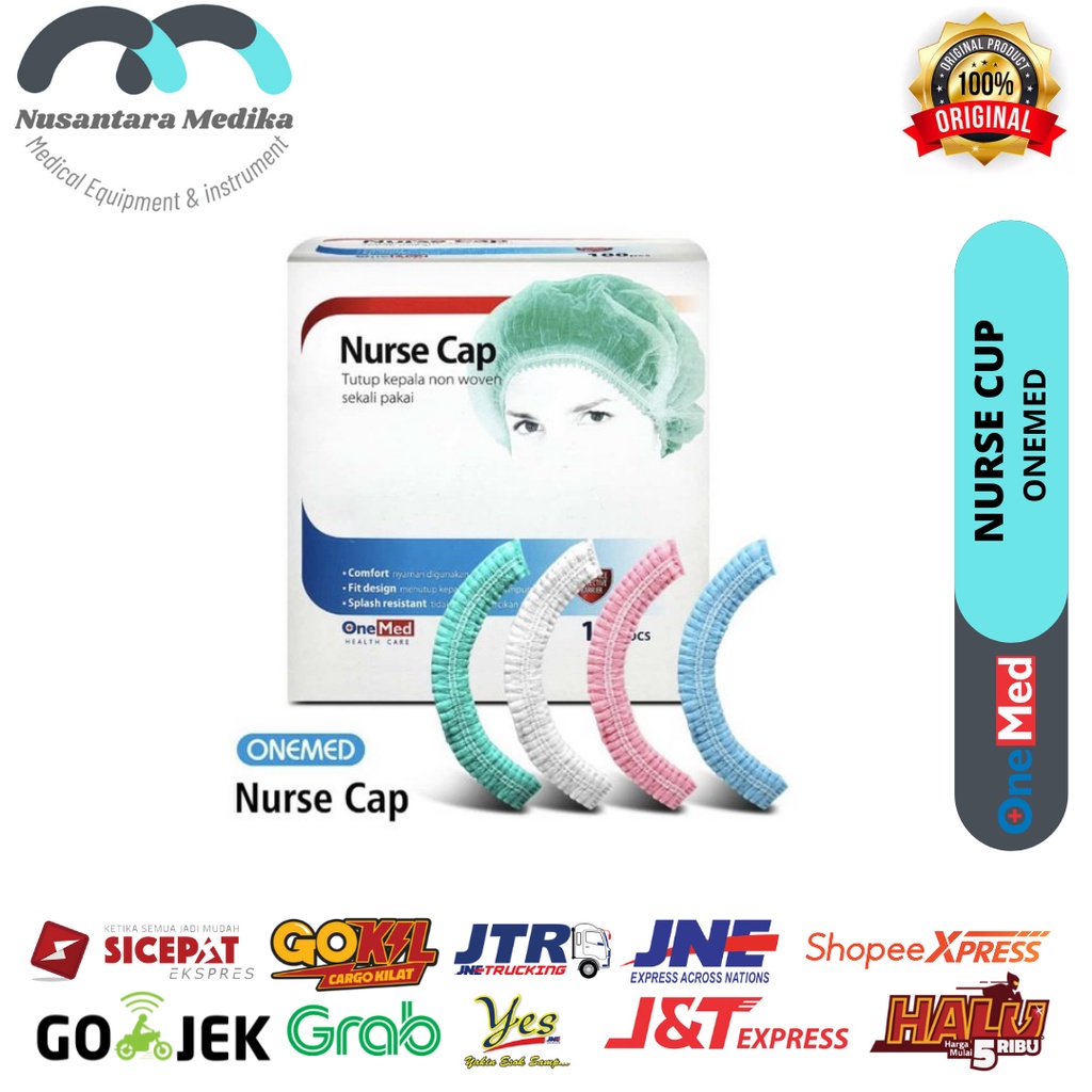 Jual Nurse Cap Topi Perawat Penutup Kepala Warna Non Woven OneMed Box ...