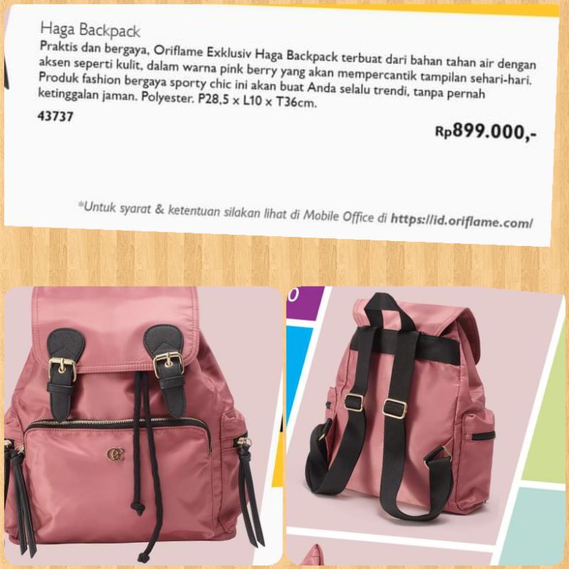 Haga discount backpack oriflame