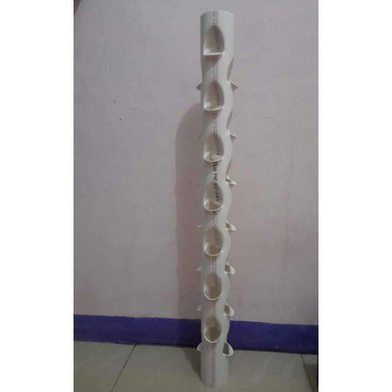 Pot tower hidroponik vertikal tower 3 inchi 1meter 24 lubang bahan D kuat berkualitas...............