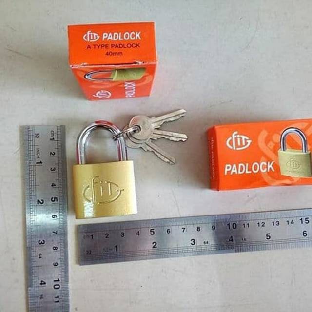 Jual padlock/ gembok kuning ukuran 40mm murah/ gembok kunci/ gembok ...