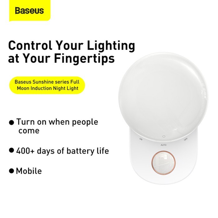 Jual BASEUS Sunshine Series Full Moon Induction Night Light - DGFM ...
