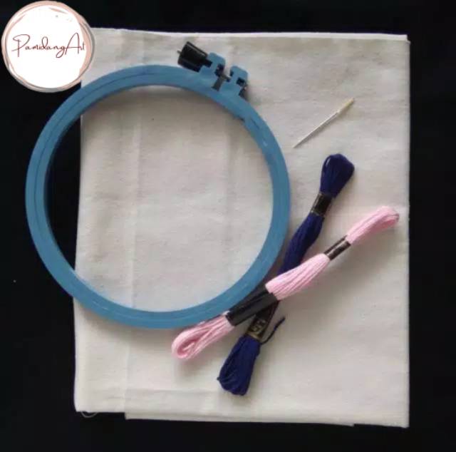 Jual Paket Sulam Mini / Paket Menyulam Mini (midangan plastik, benang ...