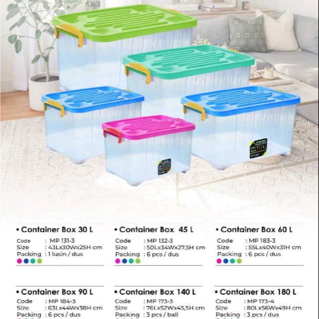 Jual Container box 30 Liter transparan dengan roda Shopee Indonesia