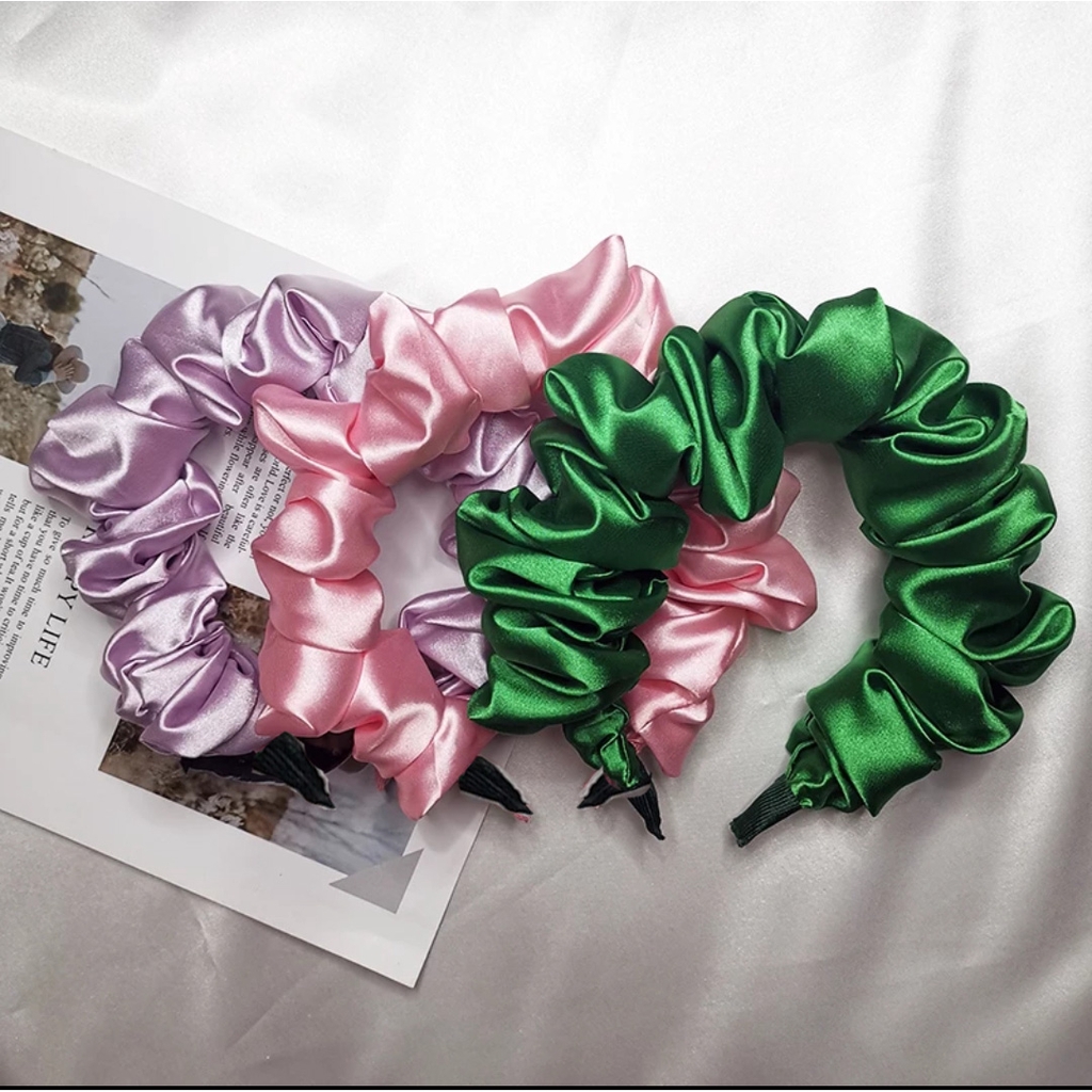 Jual Bando Korea Kerut Scrunchie Headband Aneka Warna Shopee Indonesia 