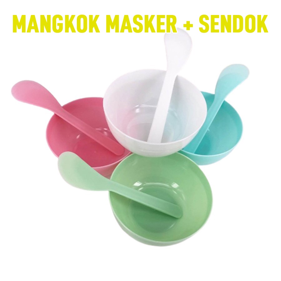 Jual Mangkok Masker Wajah Wadah Tempat Waxing Dengan Spatula Set Sendok