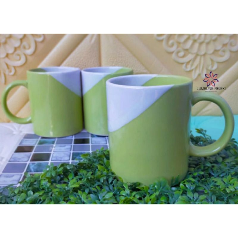 Jual COD Mug Keramik Twotone / Mug keramik 2warna / Mug Keramik 2Warna