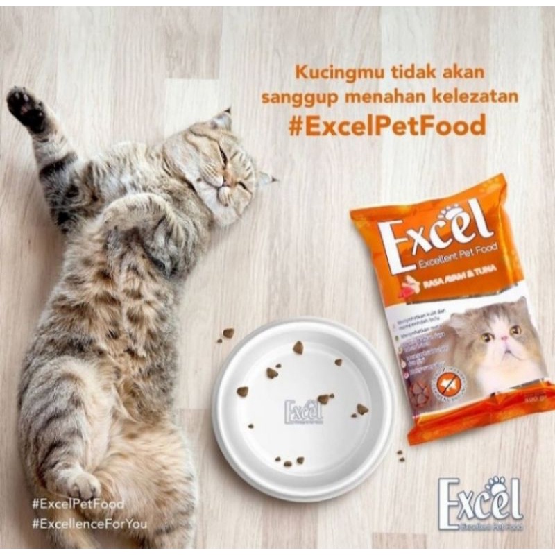 Jual excel Tuna dan ayam kibel segitida 500gr / makanan kucing Excel ...