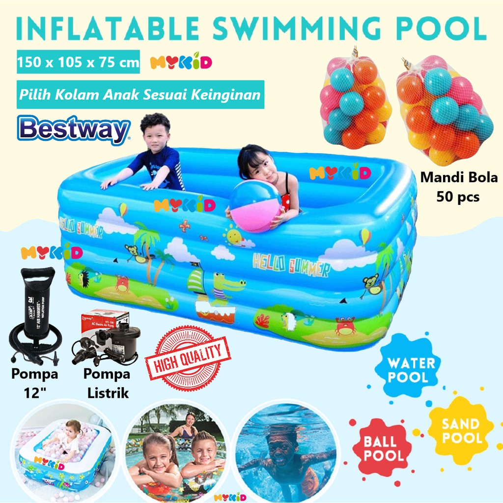 Jual Kolam Renang Anak / Kolam Mandi Bola Inflatable Bestway Pool 150 ...