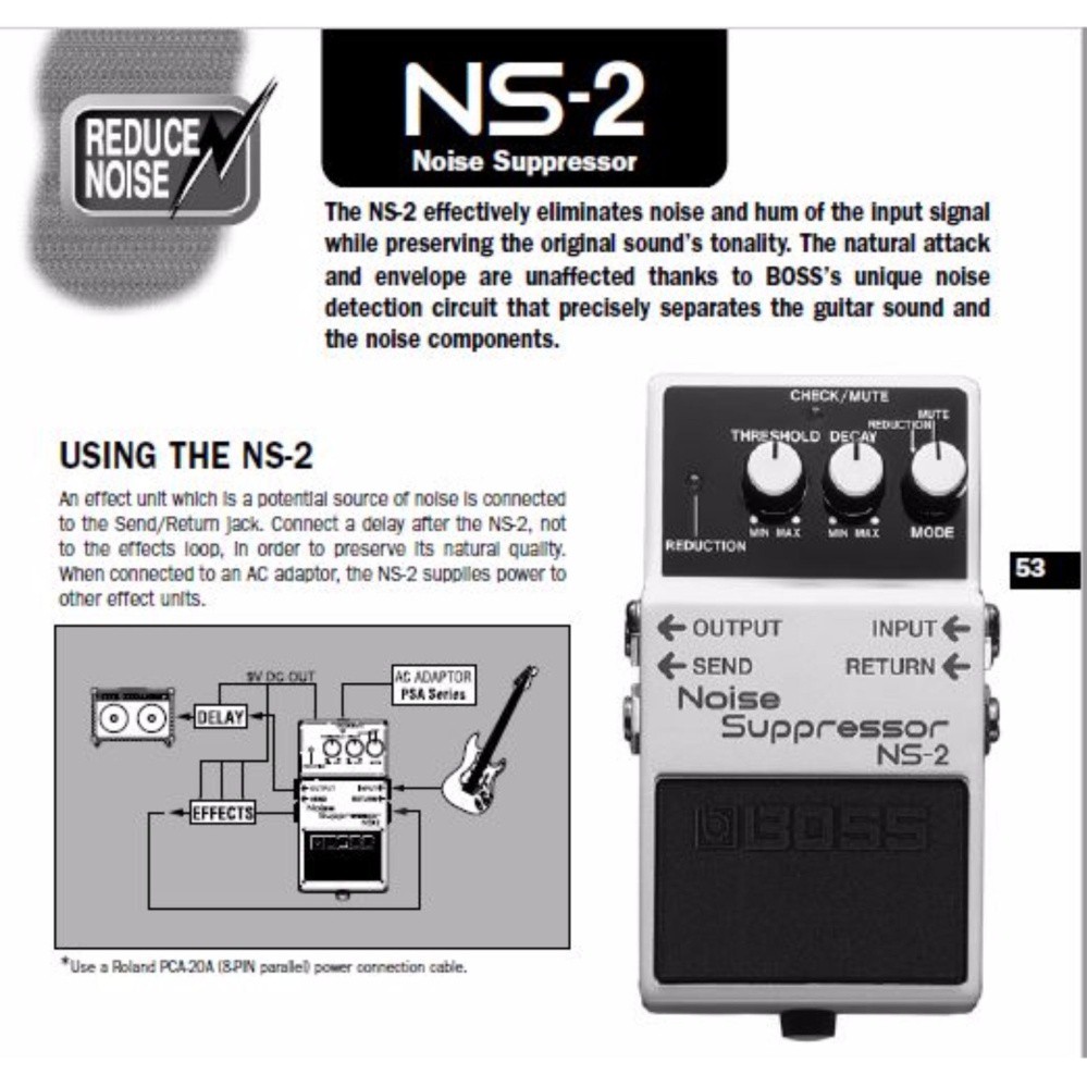 Jual Boss NS-2, Noise Suppressor/Noise Gate Guitar Pedal | Shopee
