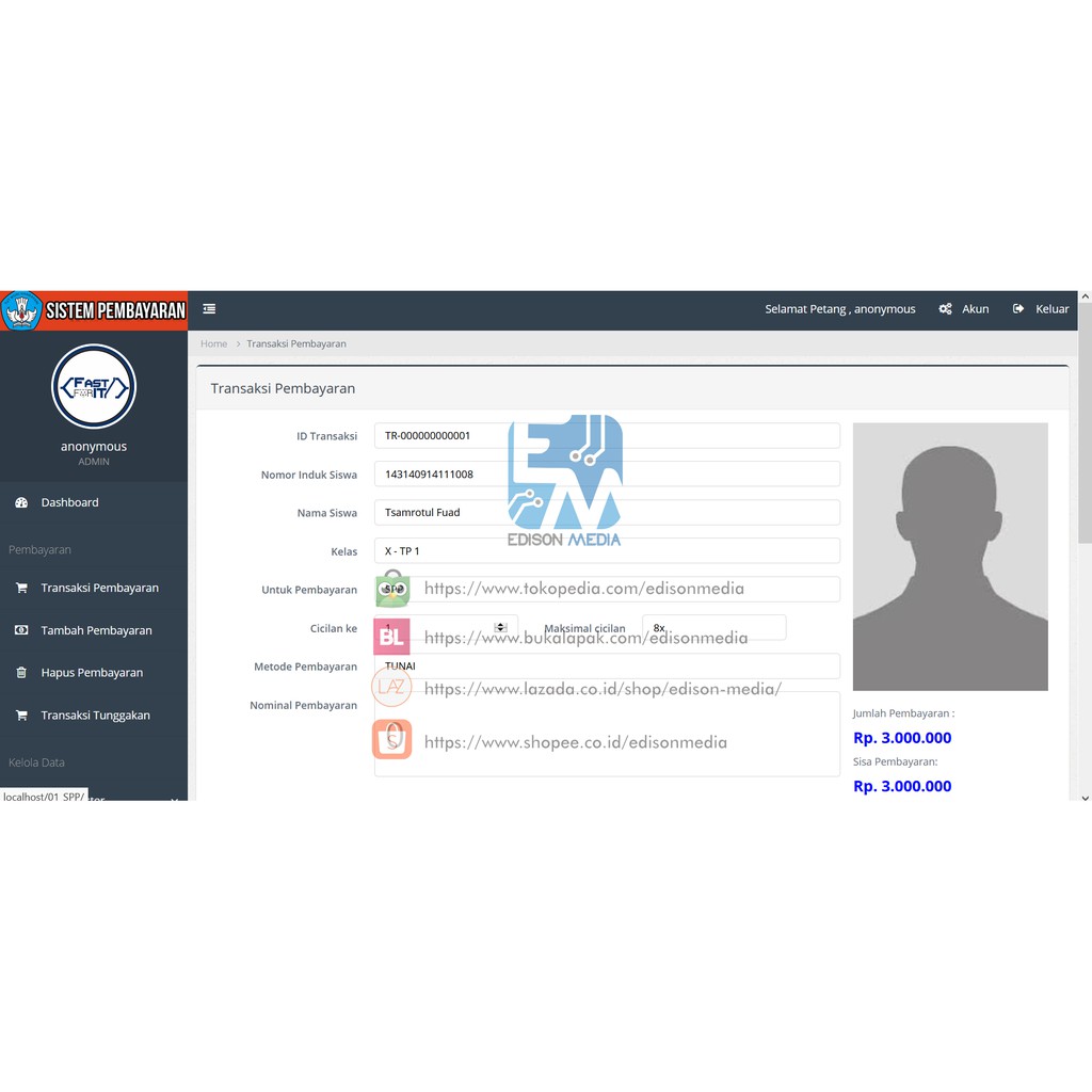 Jual SOURCE CODE - Aplikasi Pembayaran SPP Berbasis Web | Shopee Indonesia