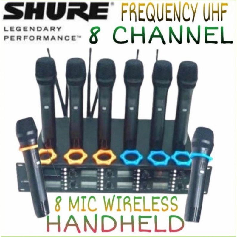 Jual MIC WIRELESS SHURE 8 CHANEL GLOBAL 88 UHF HANDHELD MICROPHONE ...