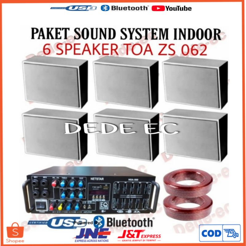Jual Paket Sound System speaker Indoor Toa Isi 6 untuk ruang Kantor ...
