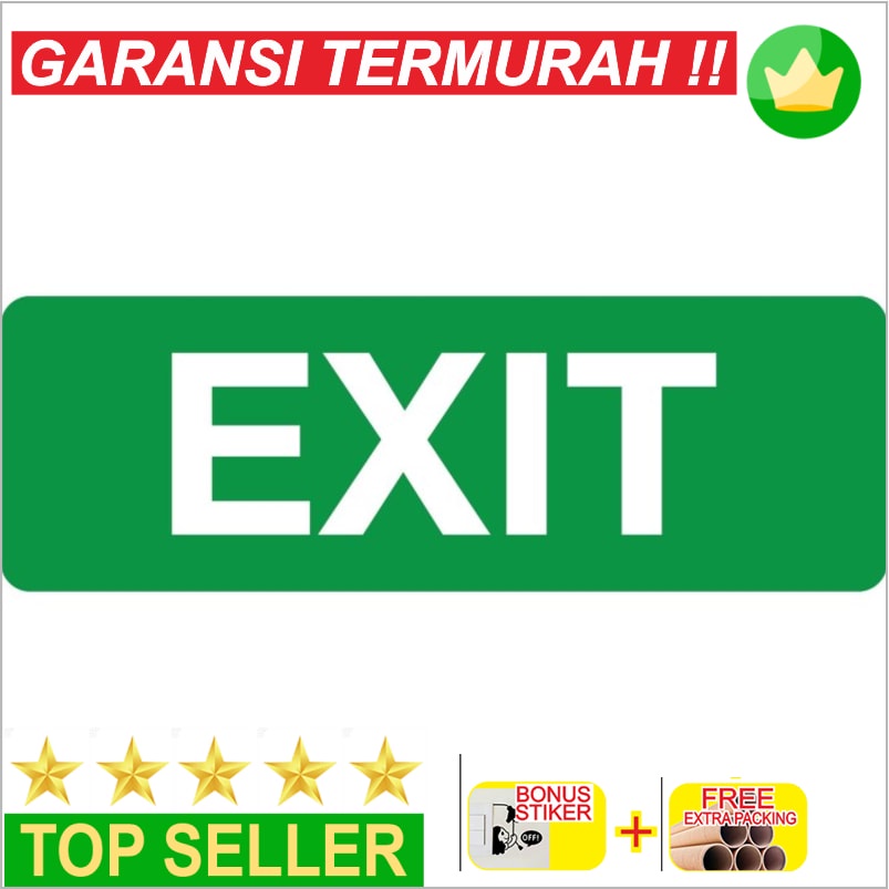Jual Terlaris RAMBU EXIT / KELUAR - 10X30CM SIGNAGE Keren | Shopee ...