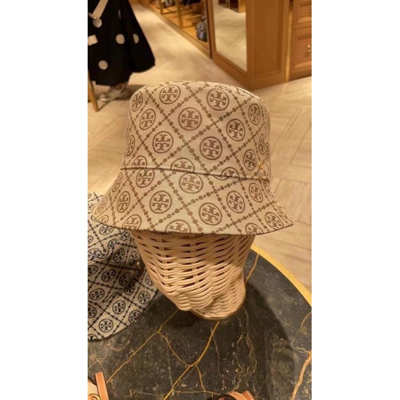 T Monogram Tory Burch Sun Hat Topi Tory Burch Short Brim T