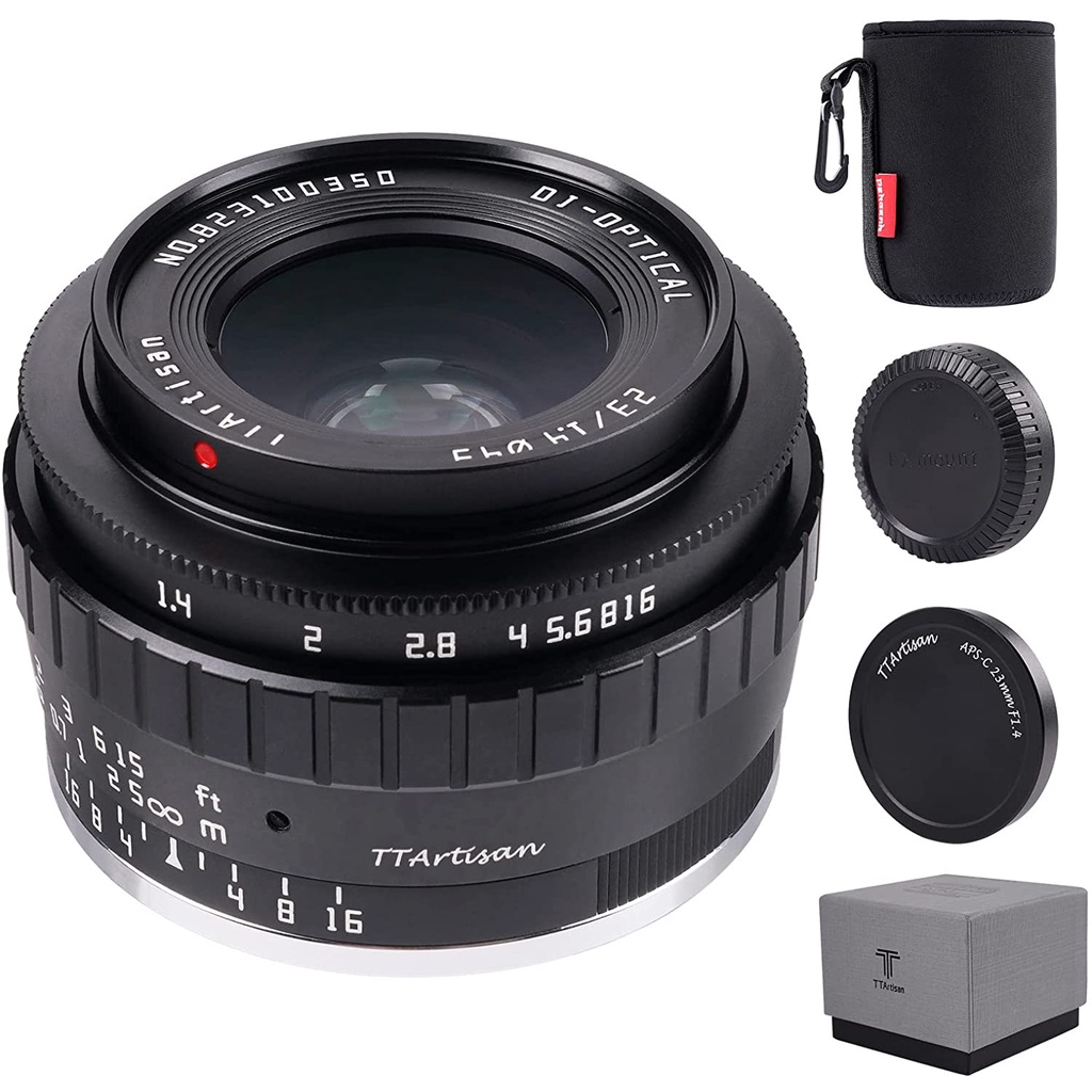 TTARTISAN Obiettivo 23mm F1.4 APS-C – Manual Focus Per Sony E-Mount, X-Mount E L-Mount – Per Street Photography E Scarsa Illuminazione