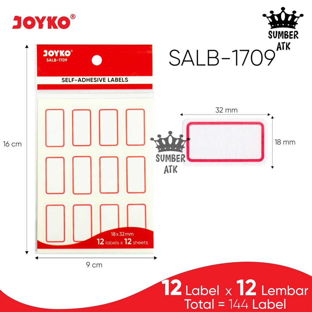 Jual Label Sticker Self Adhesive Labels Joyko SALB | Shopee Indonesia